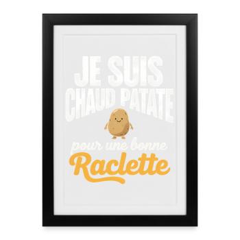 Hot Potato for Raclette Expression Humor - Framed poster (27 × 37 cm) - black - Front