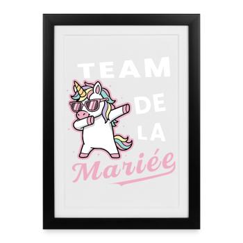 Team De La Mariée ,  Future Femme Mariée - Affiche encadrée (27 × 37 cm) - noir - Devant