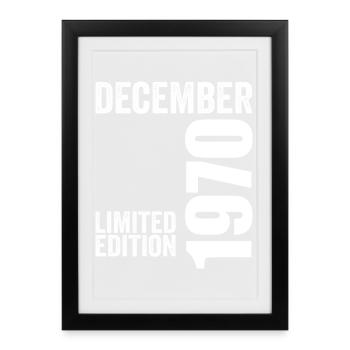 Retro Geburtstagsgeschenk - Dezember 1970 - Gerahmtes Poster (27 × 37 cm) - Schwarz - Vorne