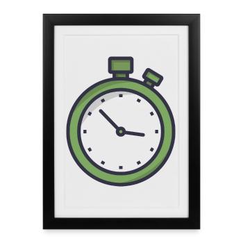 Stopwatch - Framed poster (27 × 37 cm) - black - Front