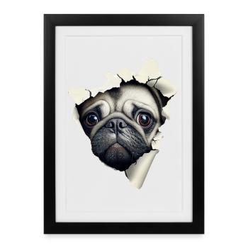 Pug - Framed poster (27 × 37 cm) - black - Front