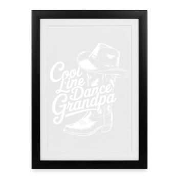 Danse en ligne Grand-père Western Look - Affiche encadrée (27 × 37 cm) - noir - Devant