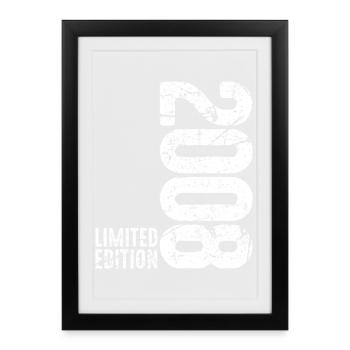 18th Birthday Boy Girl 18 Years 2008 Gift - Framed poster (27 × 37 cm) - black - Front