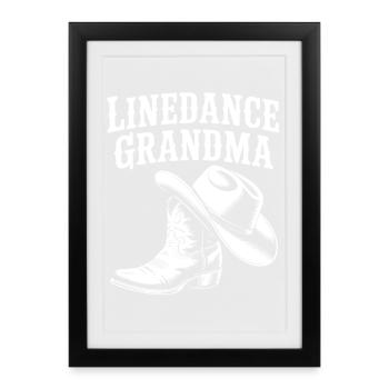 Danse en ligne Grand-mère Cowboy Boot - Affiche encadrée (27 × 37 cm) - noir - Devant