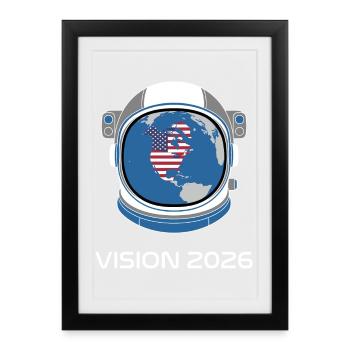 Vision 2026 USA Astronaut - Affiche encadrée (27 × 37 cm) - noir - Devant