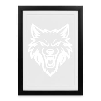 Wolf Head - Framed poster (27 × 37 cm) - black - Front