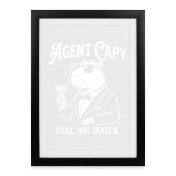 Agent Capybara - Un cobaye espion cool - Affiche encadrée (27 × 37 cm) - noir - Devant