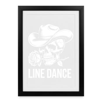 Skeleton with cowboy hat and rose - Framed poster (27 × 37 cm) - black - Front