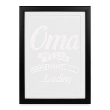 Oma 2026 Loading  - Gerahmtes Poster (27 × 37 cm) - Schwarz - Vorne