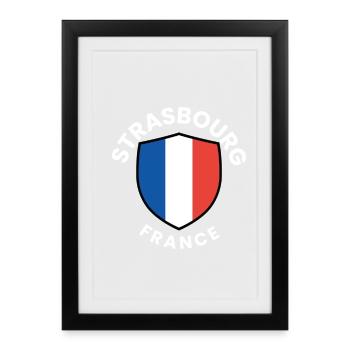 Strasbourg shield France - Framed poster (27 × 37 cm) - black - Front