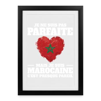 Je Suis Marocaine Femme Maroc - Affiche encadrée (27 × 37 cm) - noir - Devant