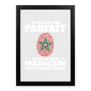 Je Suis Marocain Homme Maroc ADN - Affiche encadrée (27 × 37 cm) - noir - Devant