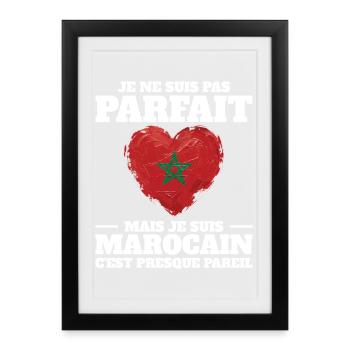 Je Suis Marocain Homme Maroc - Affiche encadrée (27 × 37 cm) - noir - Devant