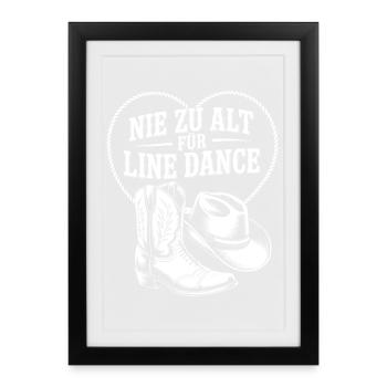 Nie zu alt für Line Dance Western Herz - Gerahmtes Poster (27 × 37 cm) - Schwarz - Vorne