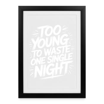 Statement design for night owls - Framed poster (27 × 37 cm) - black - Front