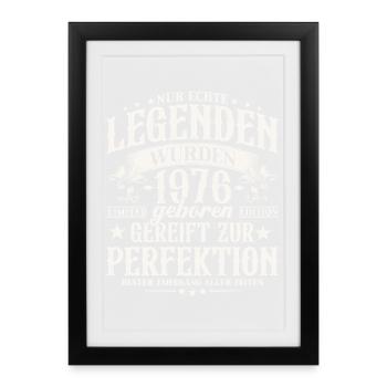 1976 Vintage Born Legends Birthday Gift - Framed poster (27 × 37 cm) - black - Front