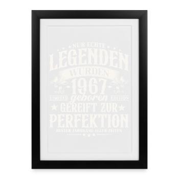 1967 Vintage Born Legends Birthday Gift - Framed poster (27 × 37 cm) - black - Front