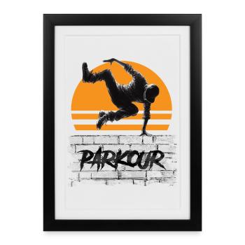 Parkour - Affiche encadrée (27 × 37 cm) - noir - Devant