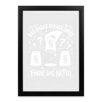 Le Grand Jeu d’État - Affiche encadrée (27 × 37 cm) - noir - Devant
