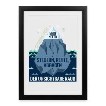 Die Sichtbare Spitze Mein Netto Eisberg Steuern - Gerahmtes Poster (27 × 37 cm) - Schwarz - Vorne