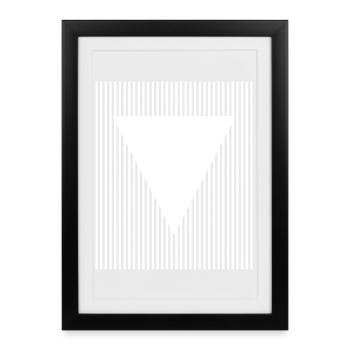 triangle and lines geometric design - Framed poster (27 × 37 cm) - black - Front