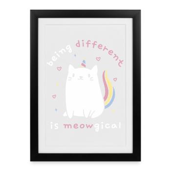 Being Different is Meowgical - Framed poster (27 × 37 cm) - black - Front