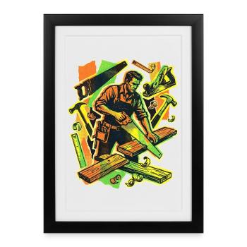 Artisan Carpenter Vintage - Framed poster (27 × 37 cm) - black - Front