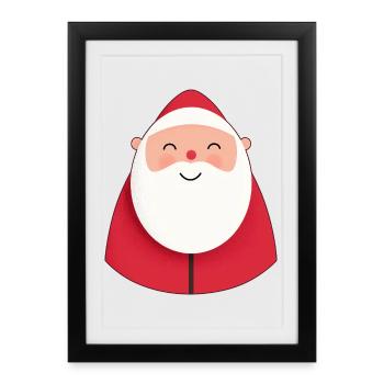 Childish Santa Claus Smile Fun - Framed poster (27 × 37 cm) - black - Front