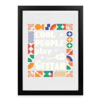 Cool people play Guitar bunt - Framed poster (27 × 37 cm) - black - Front