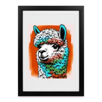 Alpaka - Gerahmtes Poster (27 × 37 cm) - Schwarz - Vorne