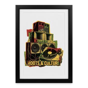 Système de son Roots Reggae Dub - Affiche encadrée (27 × 37 cm) - noir - Devant