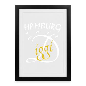 Hamburg Hafenkunst Anker Hamburg Diggi - Framed poster (27 × 37 cm) - black - Front