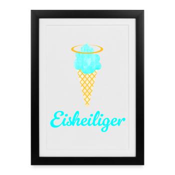 Fan d’été de glace glace Glace Halo - Affiche encadrée (27 × 37 cm) - noir - Devant
