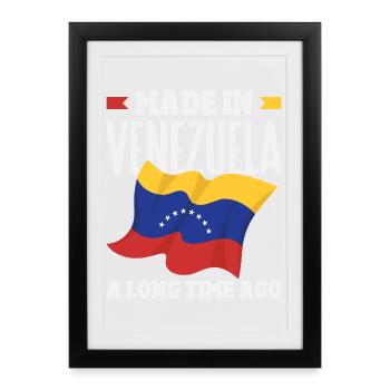 Drapeau du Venezuela Fierté & Maison Venezuela - Affiche encadrée (27 × 37 cm) - noir - Devant