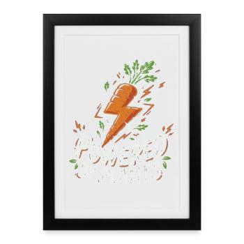 Alimenté par des plantes - Carotte - Affiche encadrée (27 × 37 cm) - noir - Devant