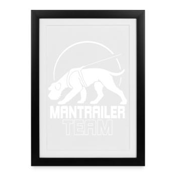 Chiens de sport de l’équipe de remorque géante Schnauzer Mantrailer - Affiche encadrée (27 × 37 cm) - noir - Devant