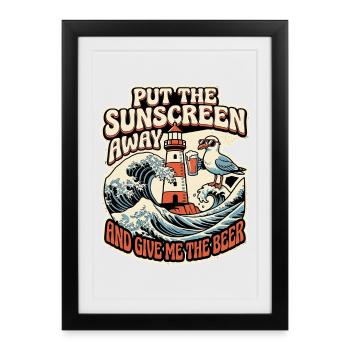 Drôle de dire été mouette - Affiche encadrée (27 × 37 cm) - noir - Devant