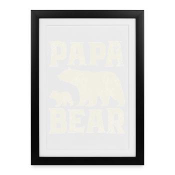 Papa Bear - Father Father's Day Gift - Framed poster (27 × 37 cm) - black - Front