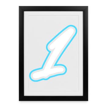 1 Symbole numérique - Affiche encadrée (27 × 37 cm) - noir - Devant
