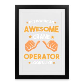 Crane operator crane - Framed poster (27 × 37 cm) - black - Front