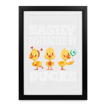 Motifs drôles de canards Citons amoureux de canards - Affiche encadrée (27 × 37 cm) - noir - Devant