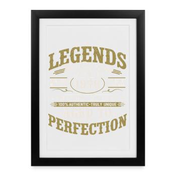 Cadeau d’anniversaire vintage vintage rétro 1976 - Affiche encadrée (27 × 37 cm) - noir - Devant