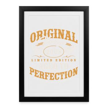 Original 2008 Jahrgang Vintage Geburtstag Geschenk - Gerahmtes Poster (27 × 37 cm) - Schwarz - Vorne