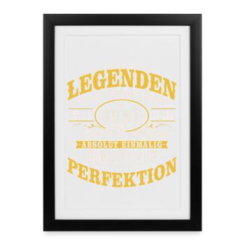 1981 Jahrgang geboren Geburtstag Vintage Geschenk - Gerahmtes Poster (27 × 37 cm) - Schwarz - Vorne
