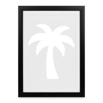 Palme - endloser Sommer - Gerahmtes Poster (27 × 37 cm) - Schwarz - Vorne