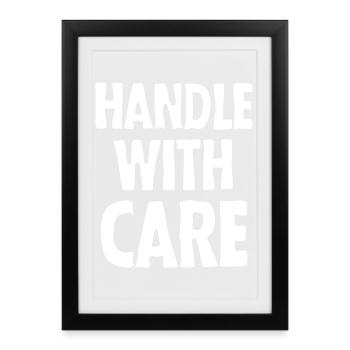 Handle with care (dark) - Framed poster (27 × 37 cm) - black - Front