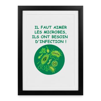 Les microbes - Affiche encadrée (27 × 37 cm) - noir - Devant