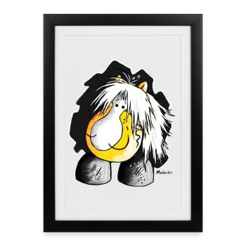 Haflinger - Avelignese - Cheval - Affiche encadrée (27 × 37 cm) - noir - Devant