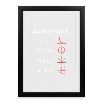 All You Need Is Math Neon - Framed poster (27 × 37 cm) - black - Front