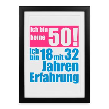 Je ne suis pas 50 années - Affiche encadrée (27 × 37 cm) - noir - Devant
